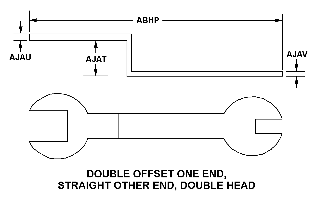 DOUBLE OFFSET ONE END, STRAIGHT OTHER END, DOUBLE HEAD style nsn 5120-00-240-4983