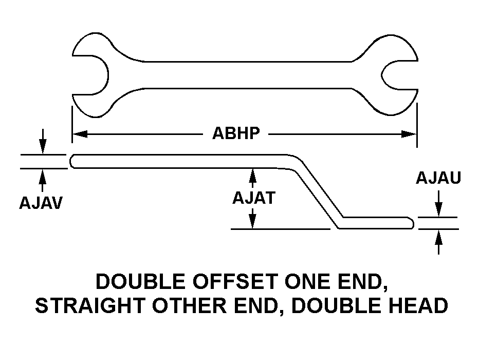 DOUBLE OFFSET ONE END, STRAIGHT OTHER END, DOUBLE HEAD style nsn 5120-00-240-4983