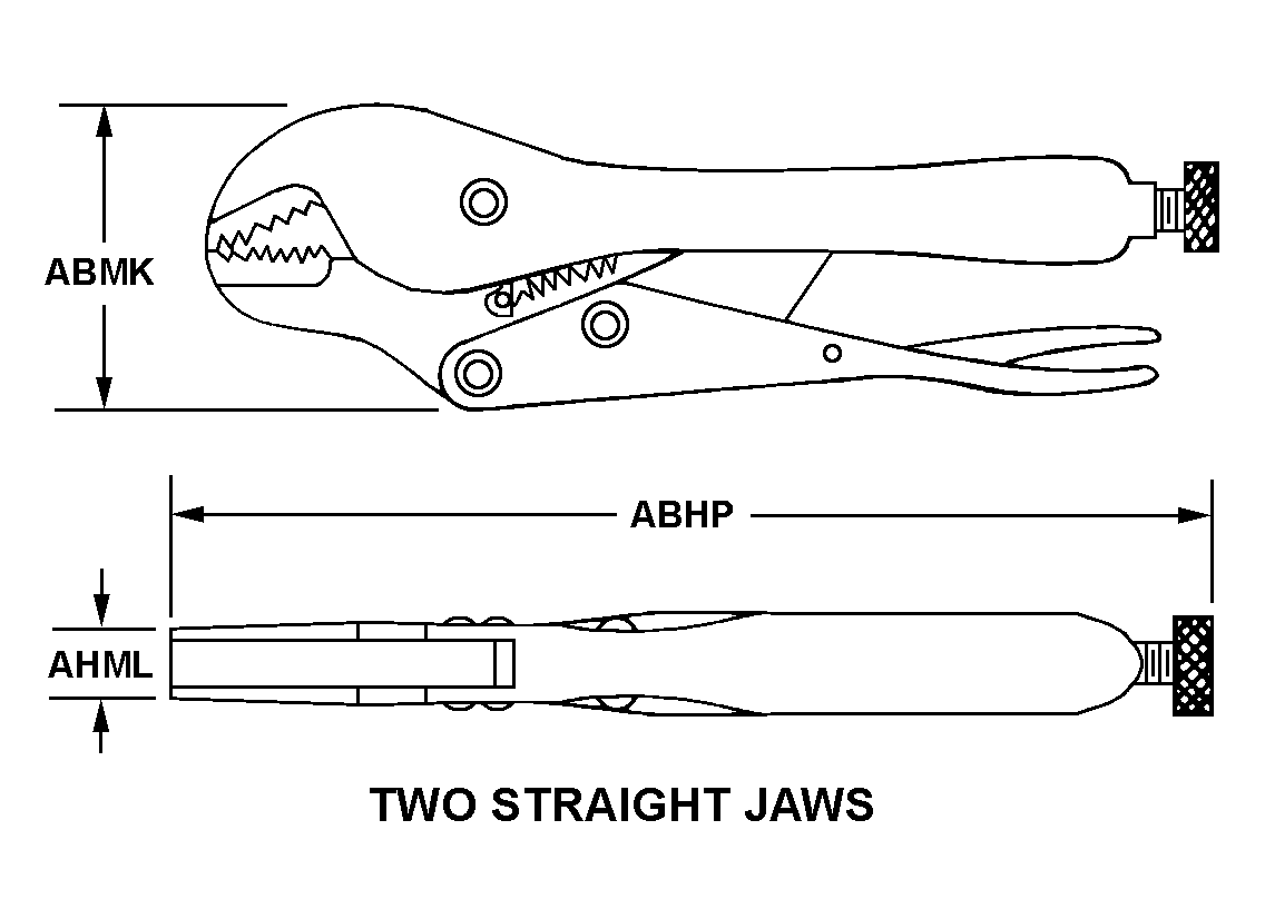 TWO STRAIGHT JAWS style nsn 5120-01-435-6698