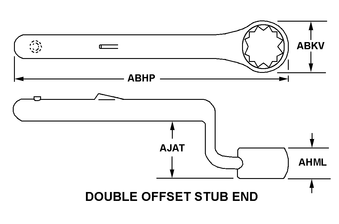 DOUBLE OFFSET STUB END style nsn 5120-01-447-8028