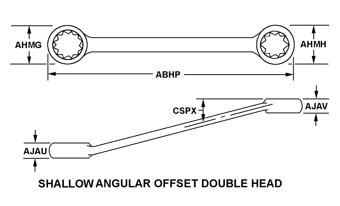 SHALLOW ANGULAR OFFSET DOUBLE HEAD style nsn 5120-01-348-9435