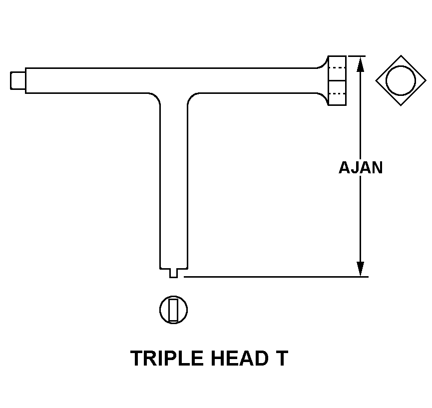 TRIPLE HEAD T style nsn 5120-00-215-5761