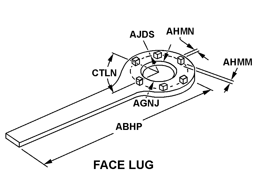 FACE LUG style nsn 5120-00-172-8724