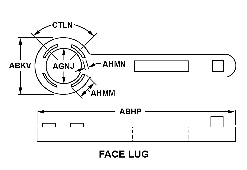 FACE LUG style nsn 5120-00-172-8724