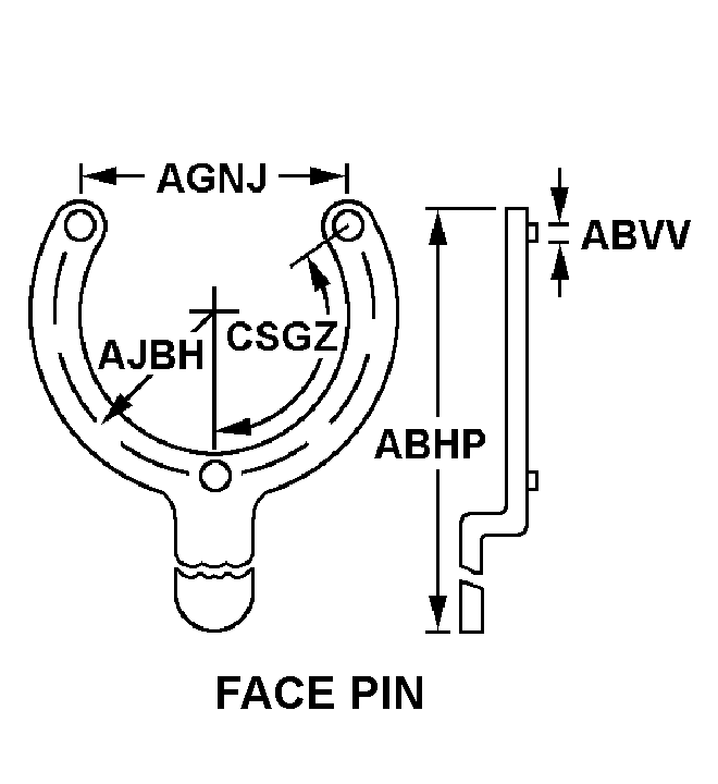 FACE PIN style nsn 5120-00-026-6663