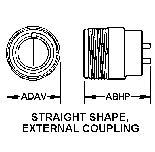 STRAIGHT SHAPE, EXTERNAL COUPLING style nsn 5935-00-246-1616
