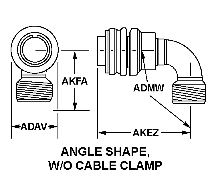 ANGLE SHAPE, W/O CABLE CLAMP style nsn 5935-01-507-1967