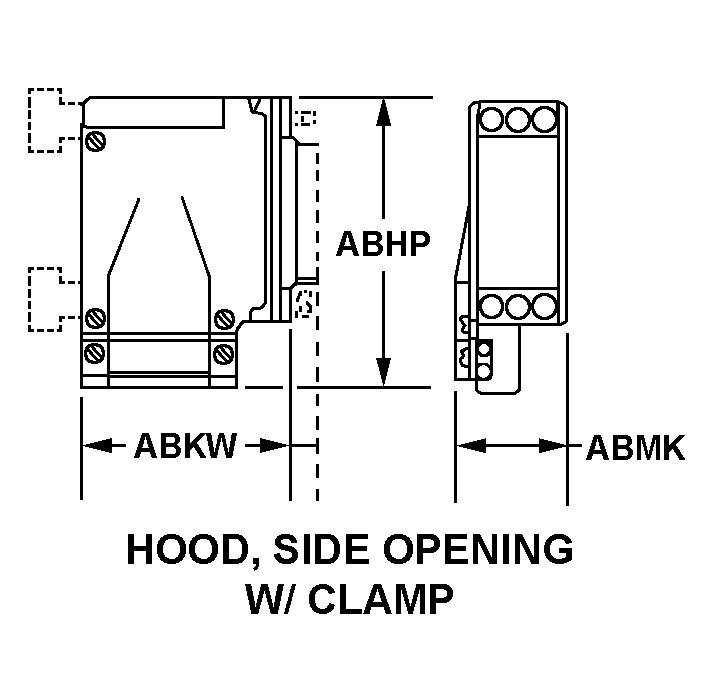 HOOD, SIDE OPENING W/CLAMP style nsn 5935-00-814-3994