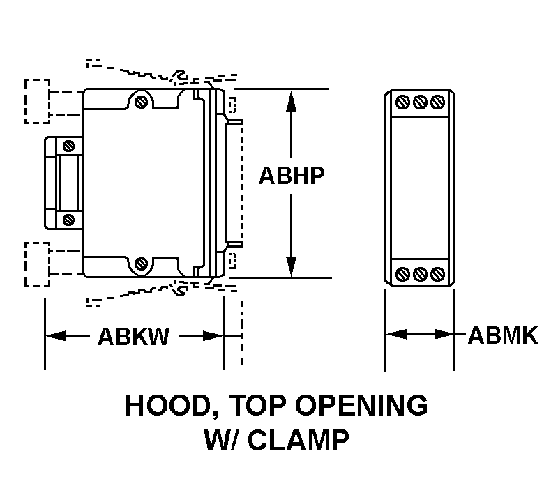 HOOD, TOP OPENING W/CLAMP style nsn 5935-01-384-2568