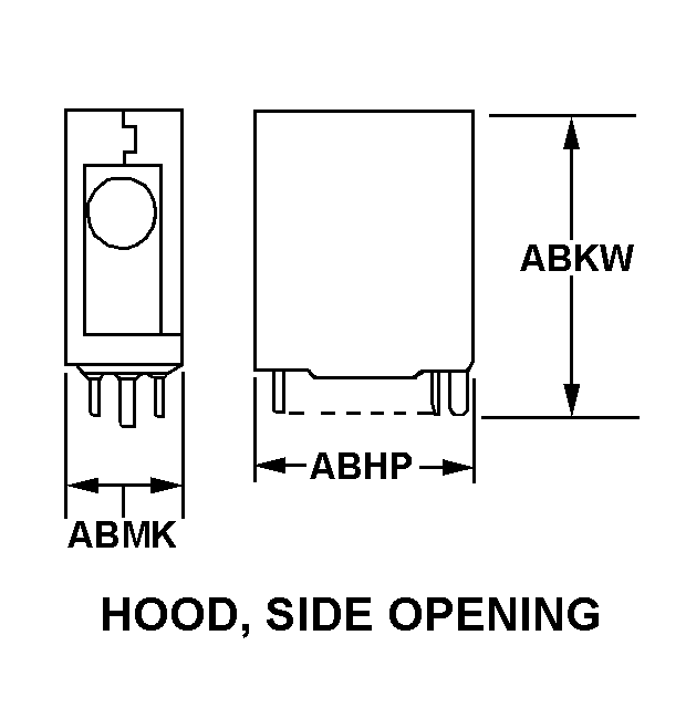 HOOD, SIDE OPENING style nsn 5935-01-289-7366