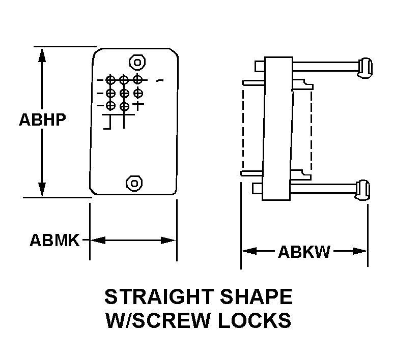 STRAIGHT SHAPE W/SCREW LOCKS style nsn 5935-01-102-0926