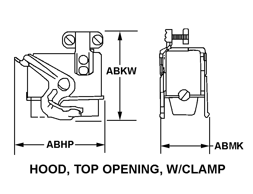 HOOD, TOP OPENING, W/CLAMP style nsn 5935-01-031-8612