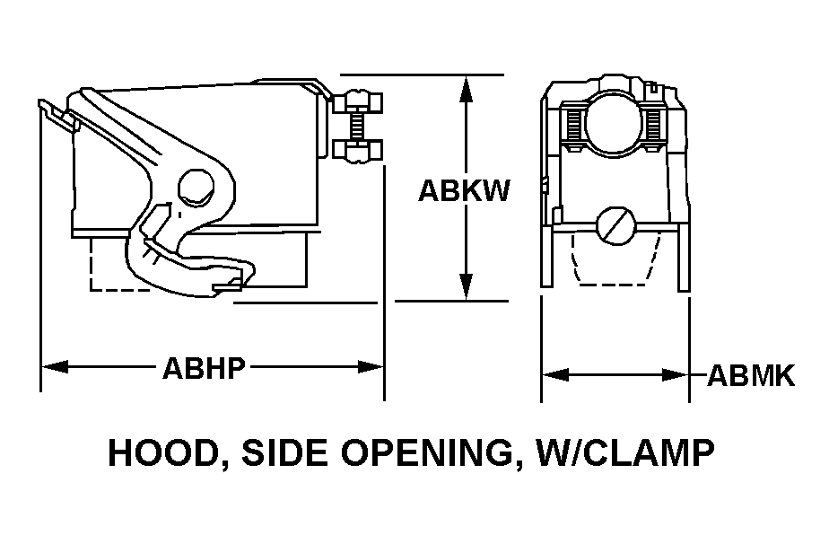 HOOD, SIDE OPENING, W/CLAMP style nsn 5935-00-023-9827