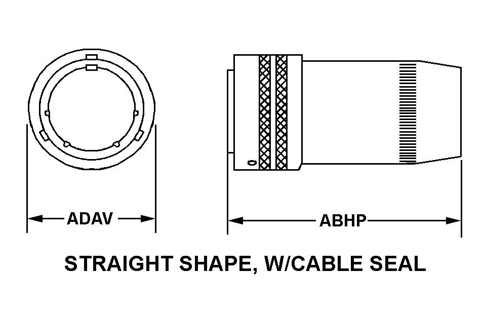 STRAIGHT SHAPE, W/CABLE SEAL style nsn 5935-01-552-3207
