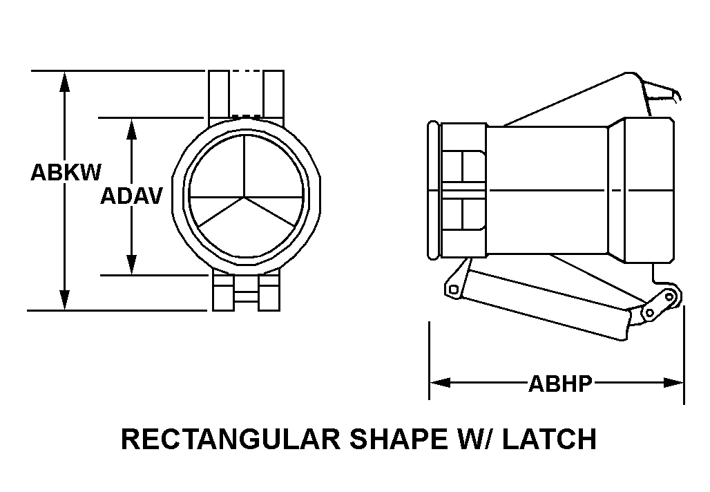 RECTANGULAR SHAPE W/LATCH style nsn 5935-01-568-0580