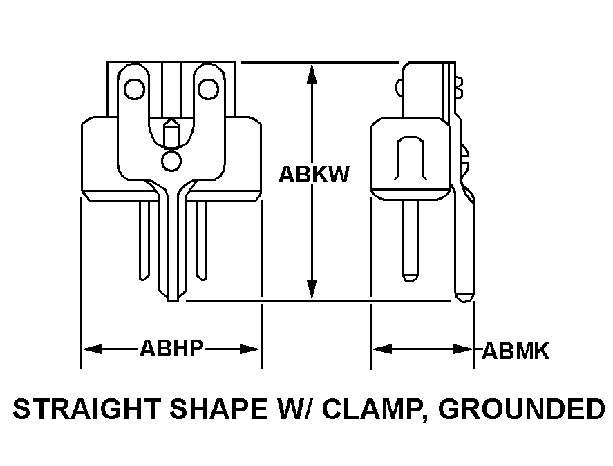 STRAIGHT SHAPE W/CLAMP, GROUNDED style nsn 5935-01-041-3657