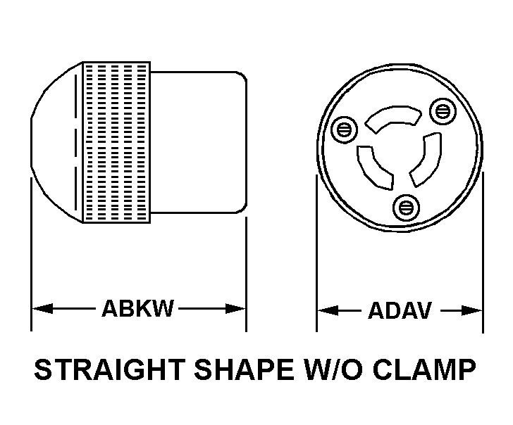 STRAIGHT SHAPE W/O CLAMP style nsn 5935-00-201-0267
