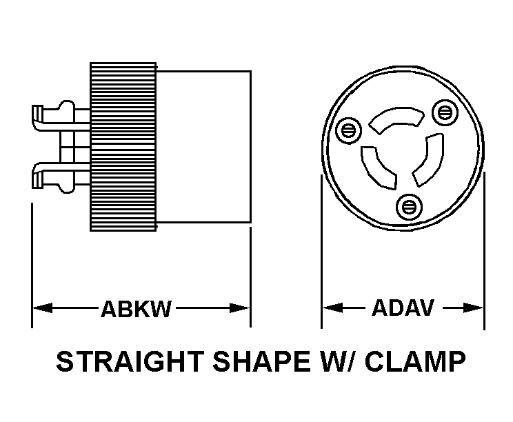 STRAIGHT SHAPE W/CLAMP style nsn 5935-00-161-9732