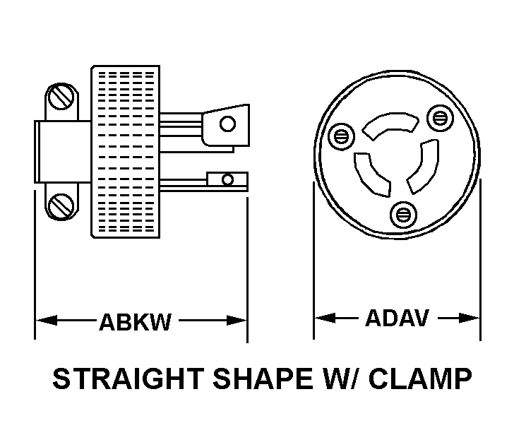 STRAIGHT SHAPE W/CLAMP style nsn 5935-00-878-9477