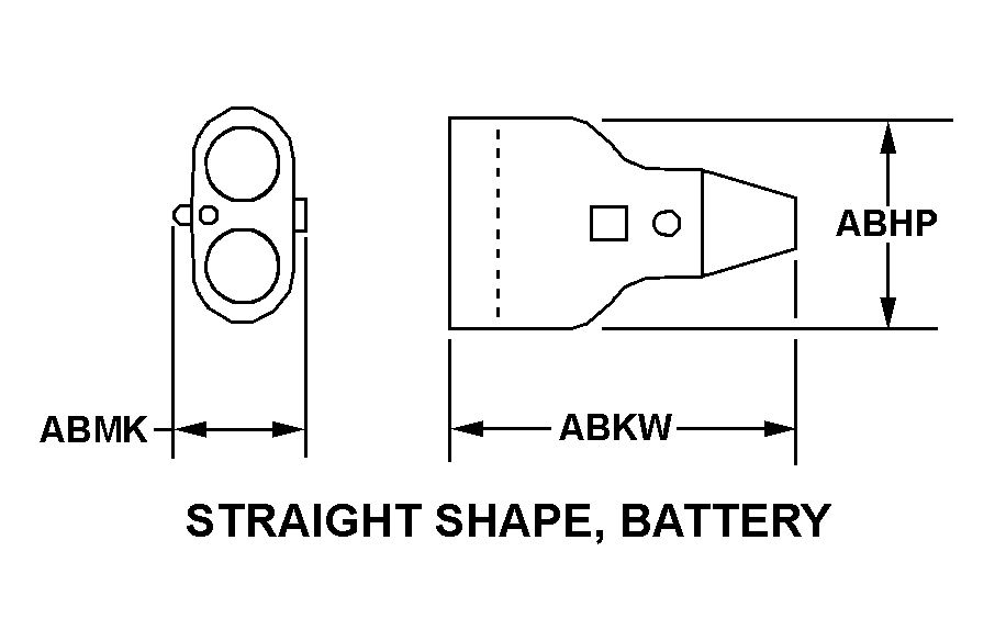 STRAIGHT SHAPE, BATTERY style nsn 5935-01-369-6408