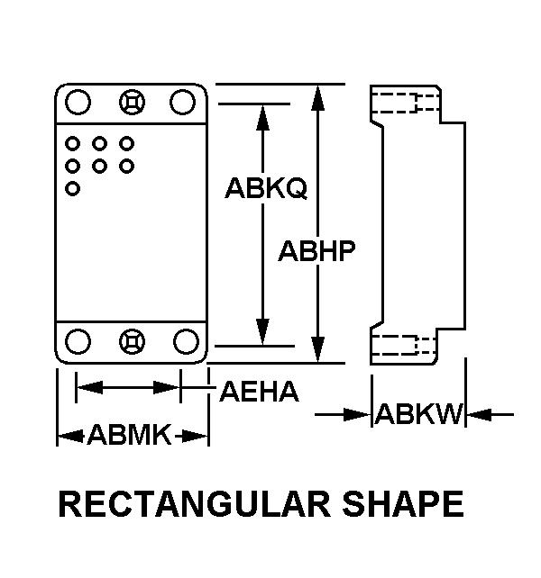 RECTANGULAR SHAPE style nsn 5935-00-950-6888