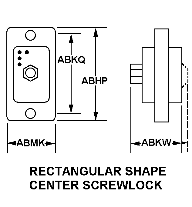 RECTANGULAR SHAPE CENTER SCREWLOCK style nsn 5935-00-170-1876