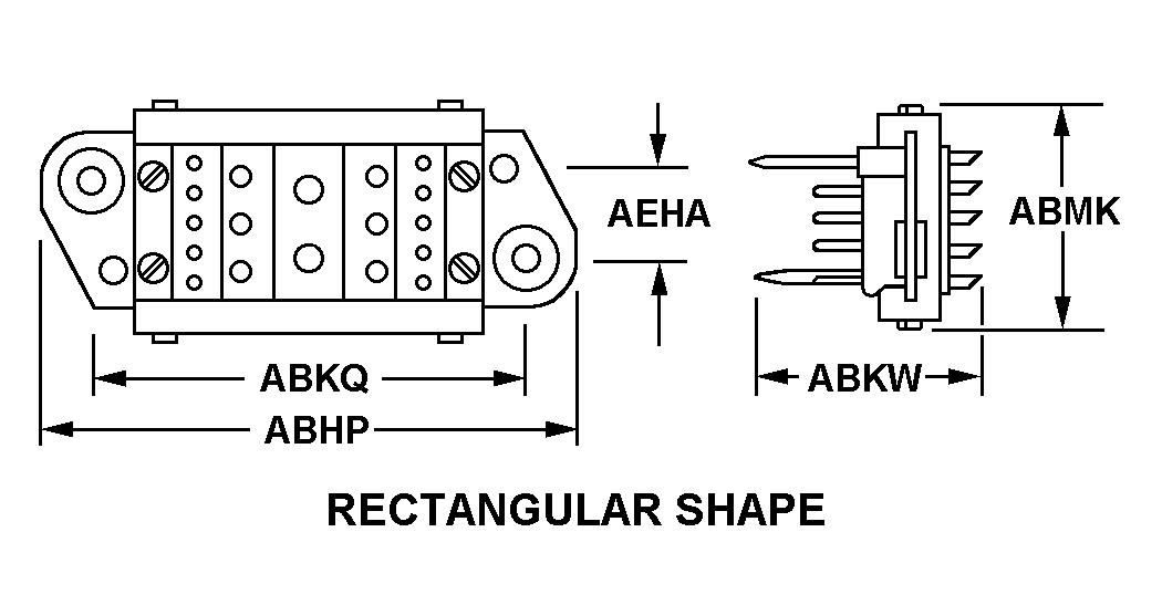 RECTANGULAR SHAPE style nsn 5935-00-950-6888