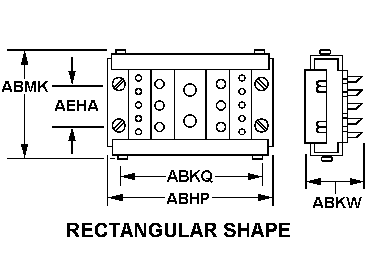 RECTANGULAR SHAPE style nsn 5935-00-950-6888