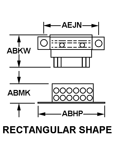 RECTANGULAR SHAPE style nsn 5935-01-101-1686