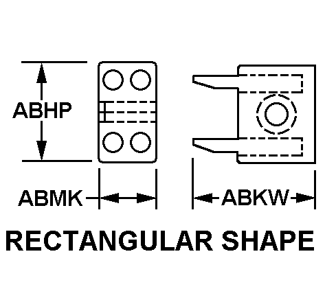 RECTANGULAR SHAPE style nsn 5935-00-950-6888