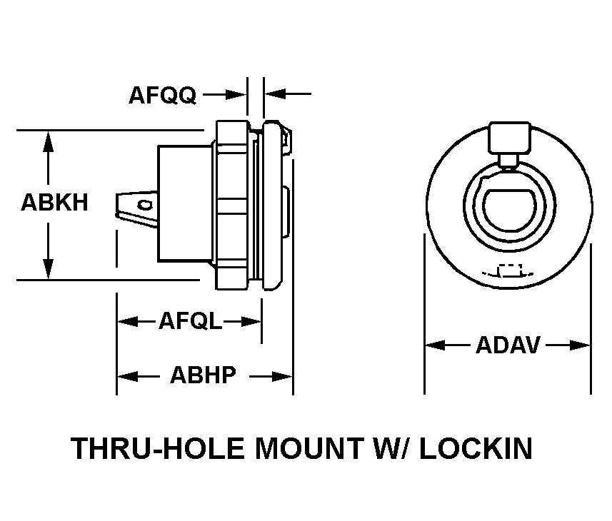 THRU-HOLE MOUNT W/LOCKIN style nsn 5935-00-201-4382