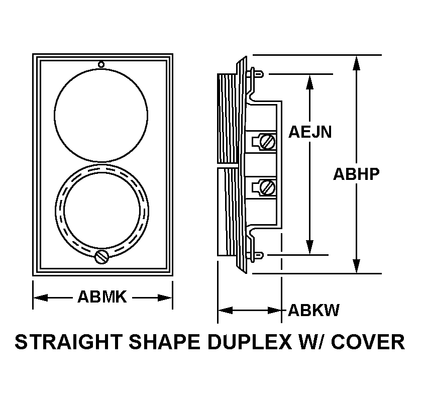 STRAIGHT SHAPE DUPLEX W/COVER style nsn 5935-00-233-2486