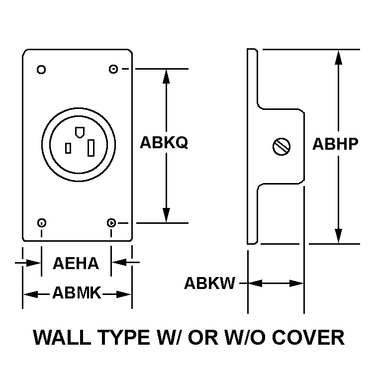 WALL TYPE W/ OR W/O COVER style nsn 5935-01-499-8873