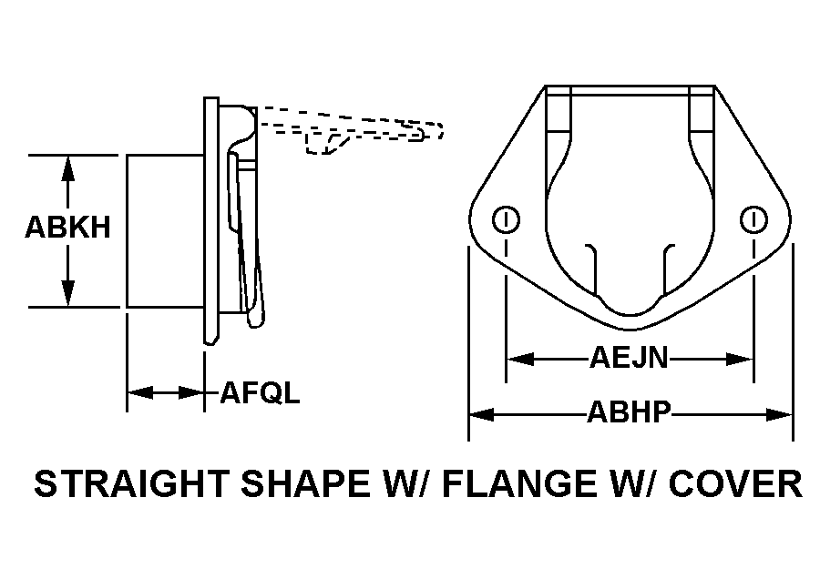 STRAIGHT SHAPE W/FLANGE W/COVER style nsn 5935-01-626-1874