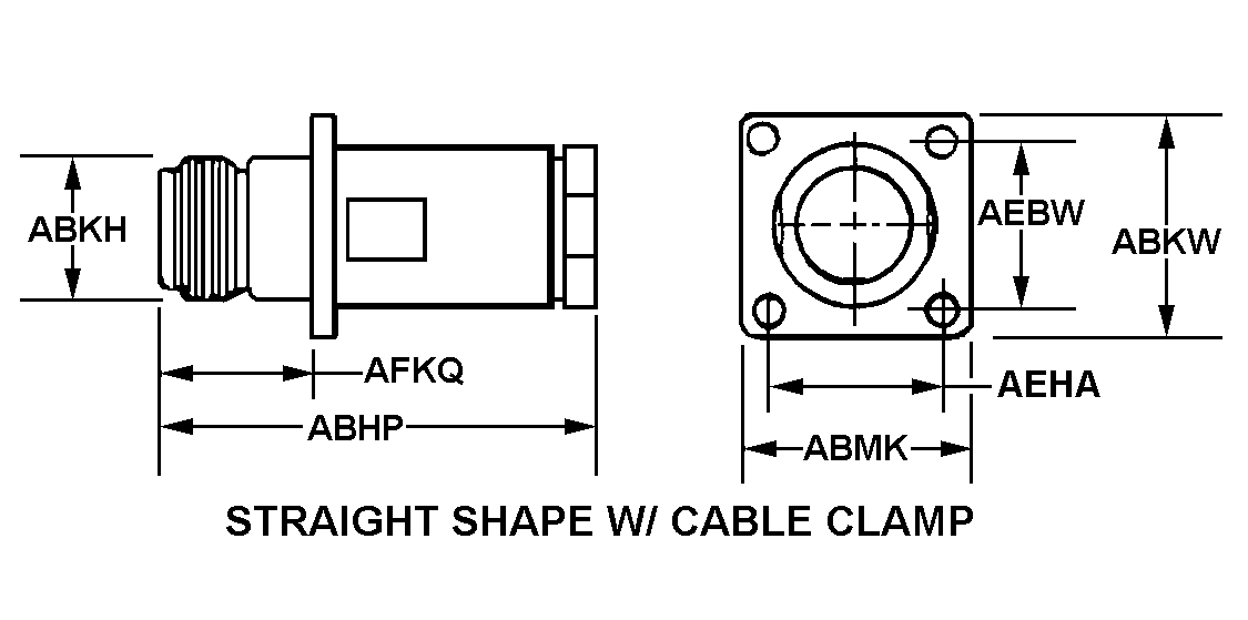 STRAIGHT SHAPE W/CABLE CLAMP style nsn 5935-01-093-4409