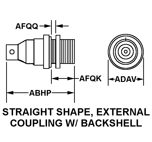 STRAIGHT SHAPE, EXTERNAL COUPLING W/BACKSHELL style nsn 5935-01-149-8512