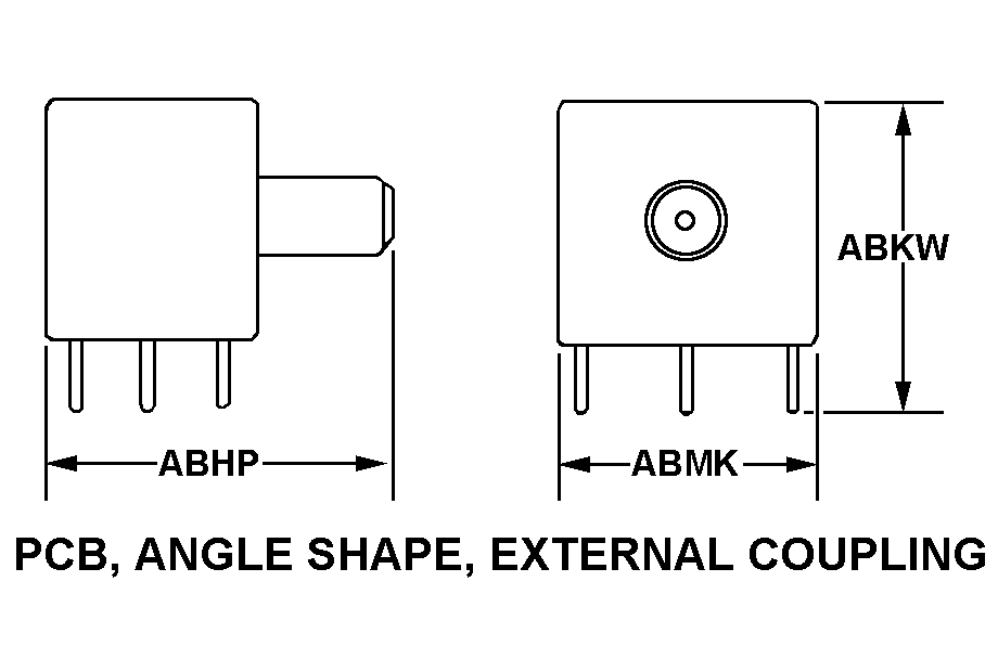 PCB, ANGLE SHAPE, EXTERNAL COUPLING style nsn 5935-01-179-9315