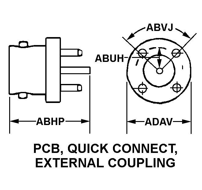 PCB, QUICK CONNECT, EXTERNAL COUPLING style nsn 5935-01-381-4209