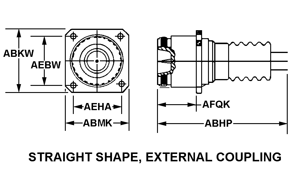 STRAIGHT SHAPE, EXTERNAL COUPLING style nsn 5935-01-399-7234