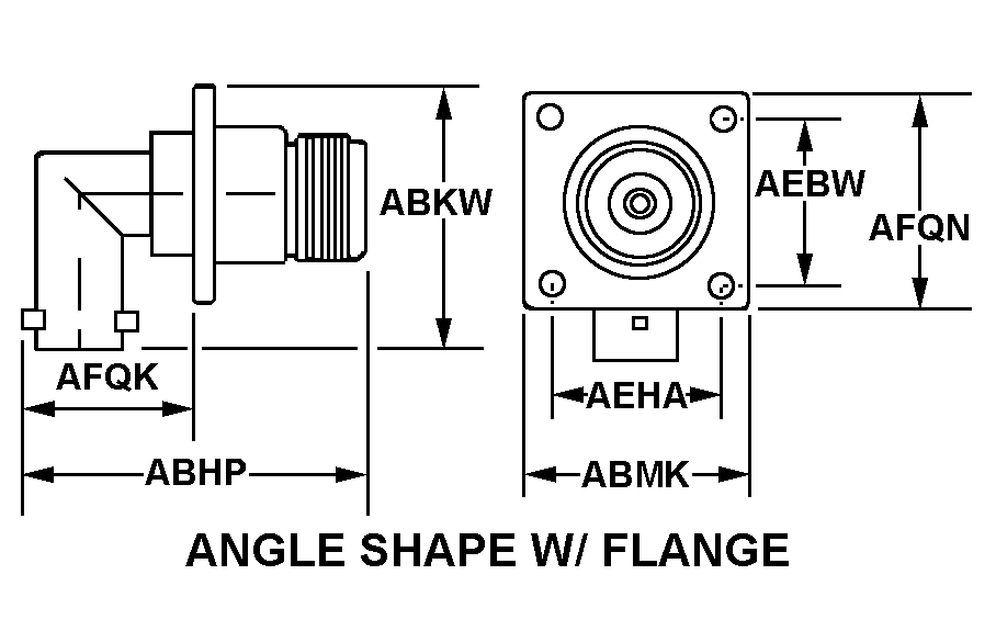 ANGLE SHAPE W/FLANGE style nsn 5935-00-073-1867