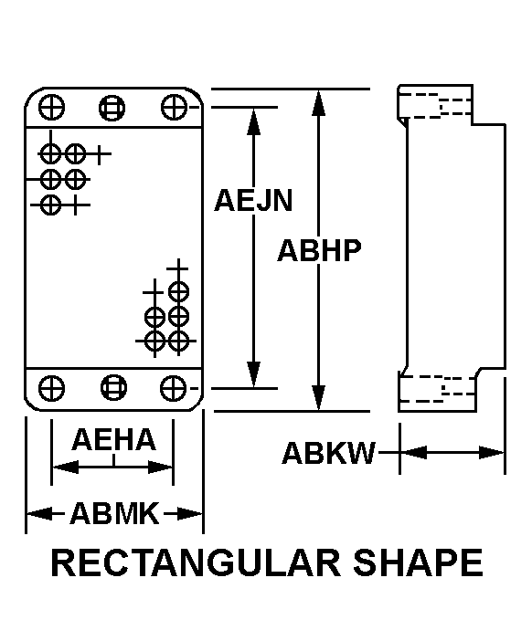 RECTANGULAR SHAPE style nsn 5935-00-950-6888