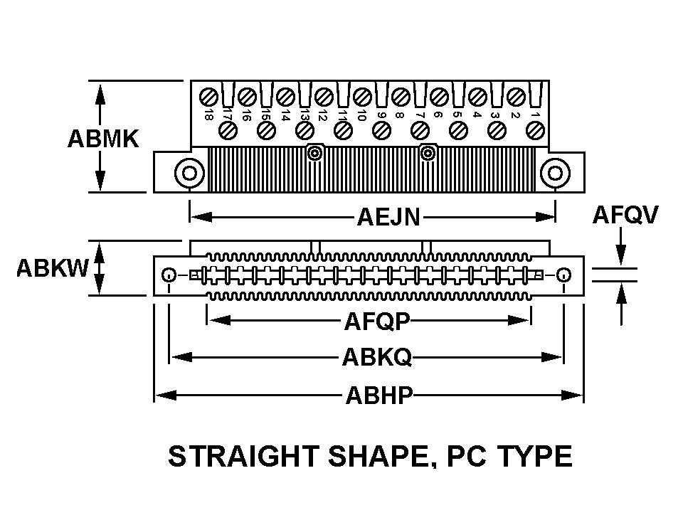 STRAIGHT SHAPE, PC TYPE style nsn 5935-01-314-1944