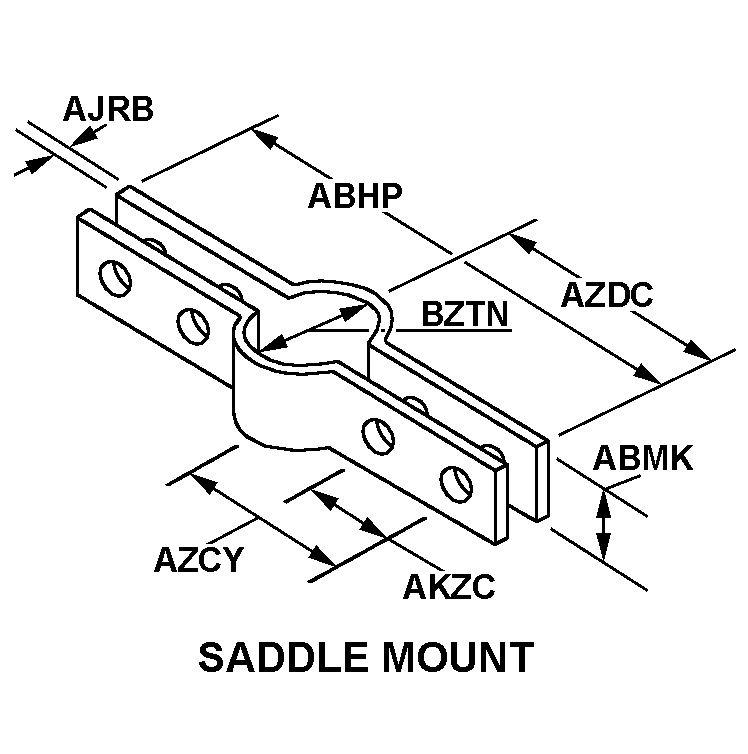 SADDLE MOUNT style nsn 5340-01-043-7887