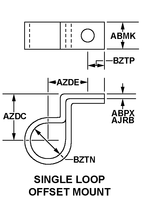 SINGLE LOOP OFFSET MOUNT style nsn 5340-00-235-4451