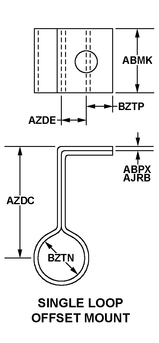 SINGLE LOOP OFFSET MOUNT style nsn 5340-00-235-4451