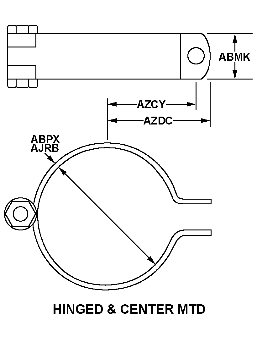 HINGED & CENTER MTD style nsn 5340-01-009-1867