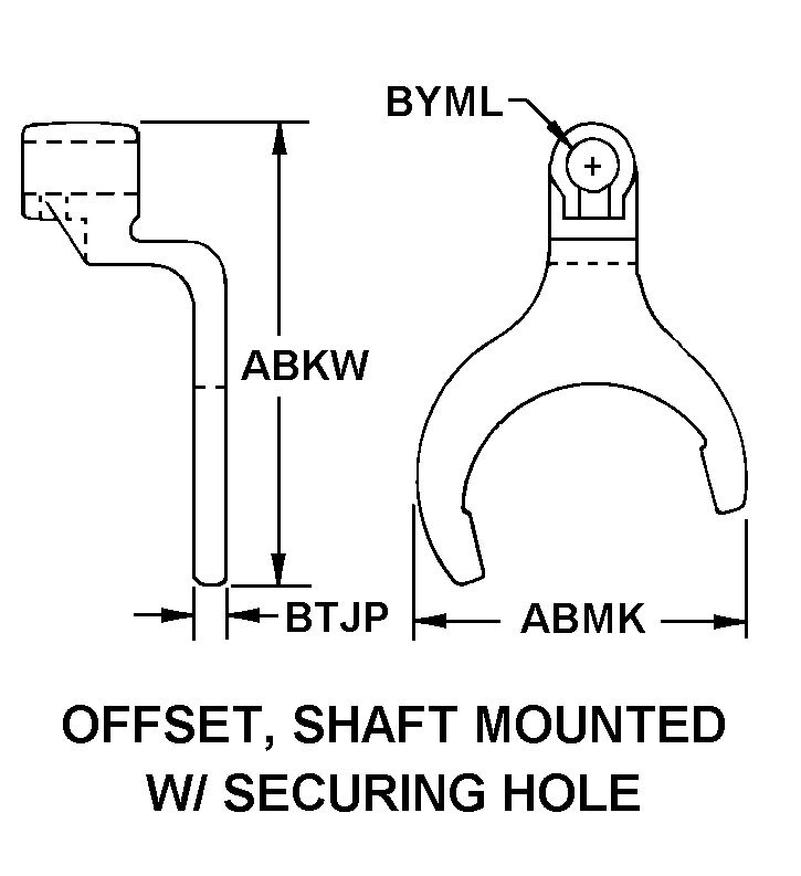 OFFSET, SHAFT MOUNTED W/SECURING HOLE style nsn 2520-00-125-2841