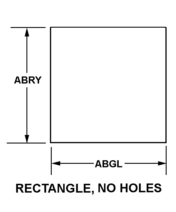 RECTANGLE, NO HOLES style nsn 1560-01-132-7096