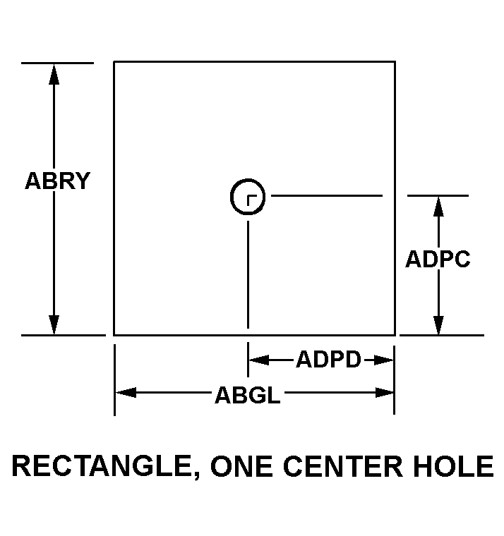 RECTANGLE, ONE CENTER HOLE style nsn 5340-00-134-5121