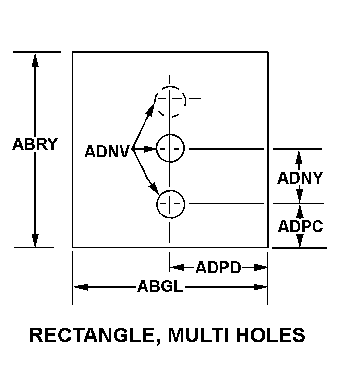 RECTANGLE, MULTI HOLES style nsn 5340-00-158-2844
